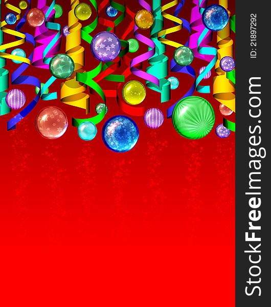 Christmas Colored Ornaments Background