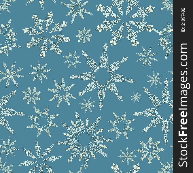 Seamless Pattern With Snowflakes