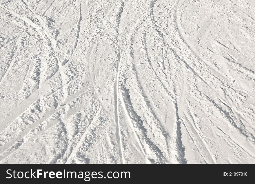 Ski Tracks in mountain (Background)