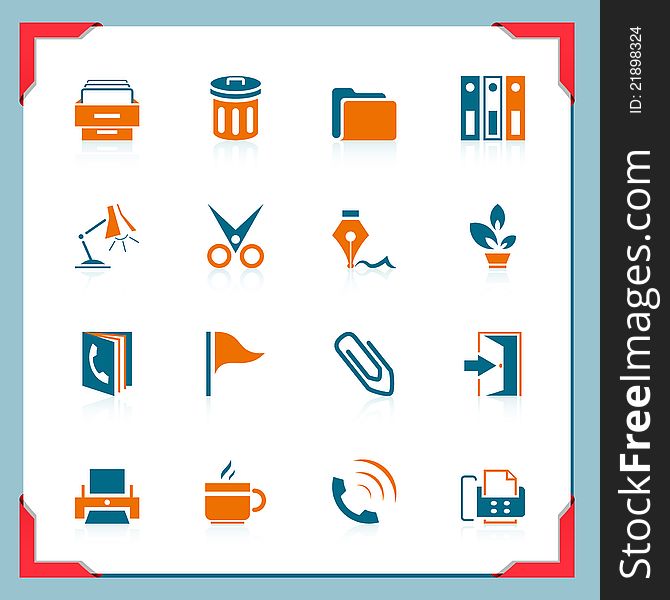 Office and business icons | In a frame series. Office and business icons | In a frame series