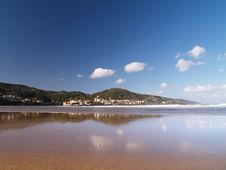Laida Beach In Vizcay, Basque Royalty Free Stock Photography Laida Beach In Vizcay, Basque Royalty Free Stock Photography