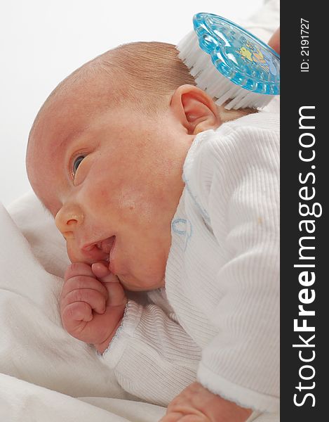 Photo of sweet newborn child. Photo of sweet newborn child
