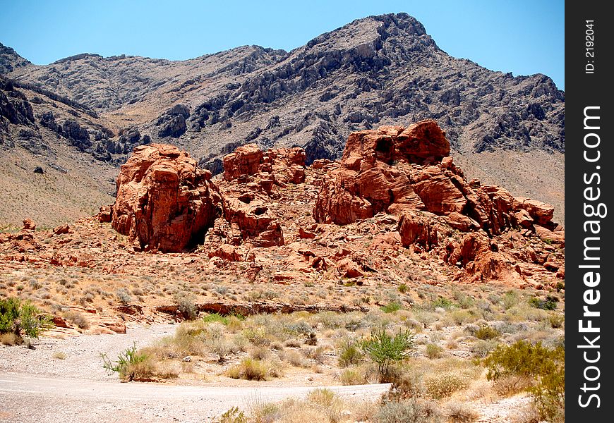 Red rock formations in the Valley of Fire