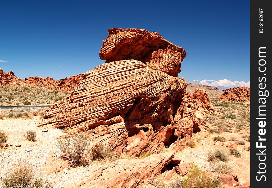 Red rock formations in the Valley of Fire