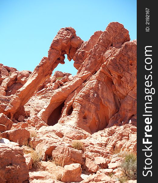 Red rock formations in the Valley of Fire