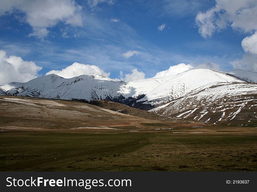 Winter landscape captured near Castelluccio di Norcia - Umbria - Italy. Winter landscape captured near Castelluccio di Norcia - Umbria - Italy