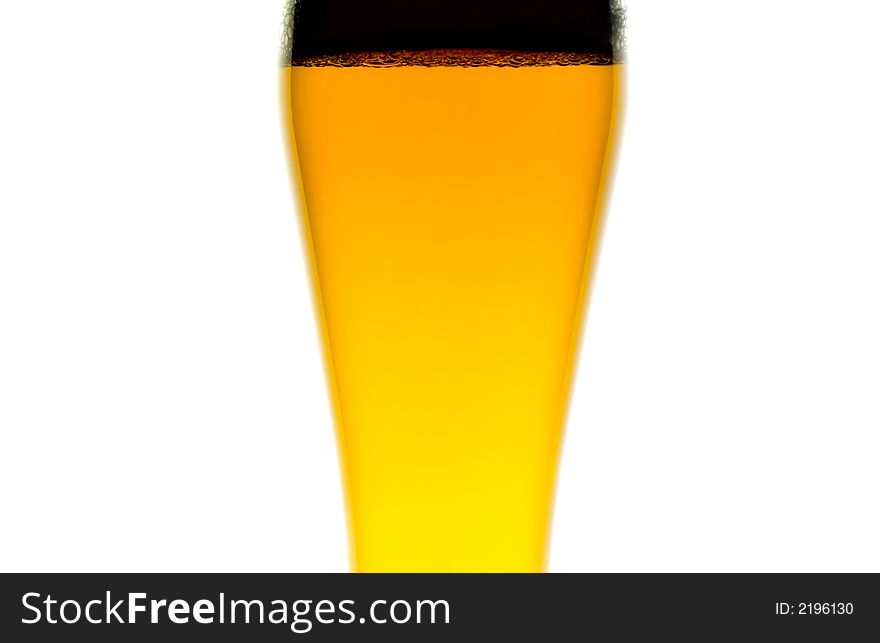 Beer glass on white background