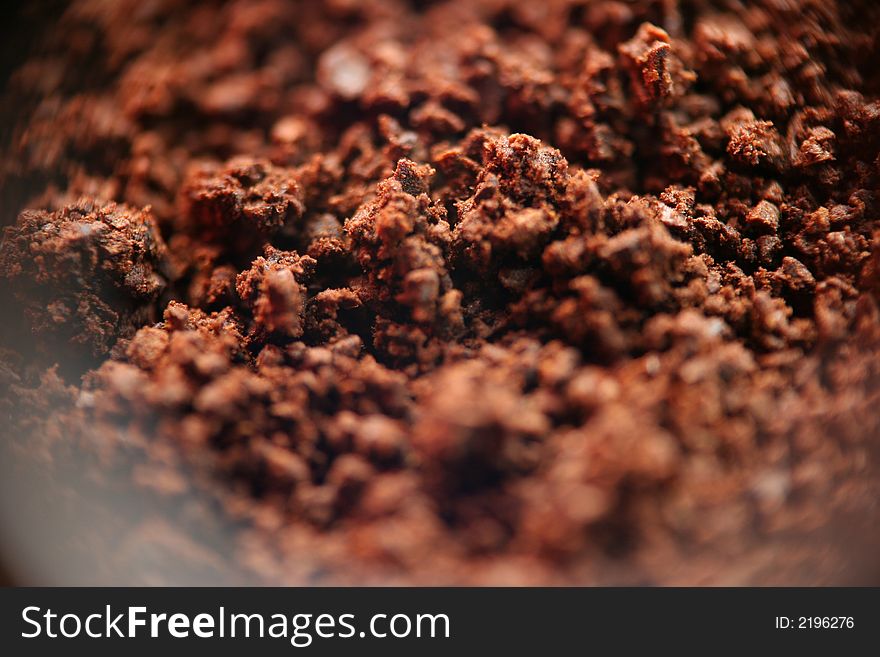 This is an ultra macro shot of instant fine grained coffee
