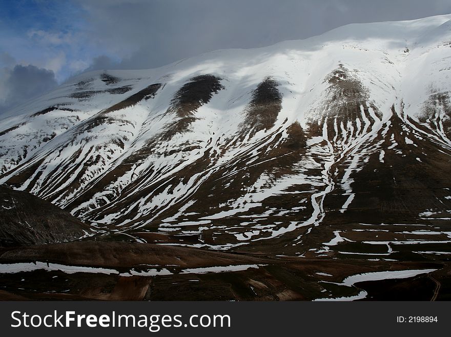 Winter landscape captured near Castelluccio di Norcia - Umbria - Italy. Winter landscape captured near Castelluccio di Norcia - Umbria - Italy