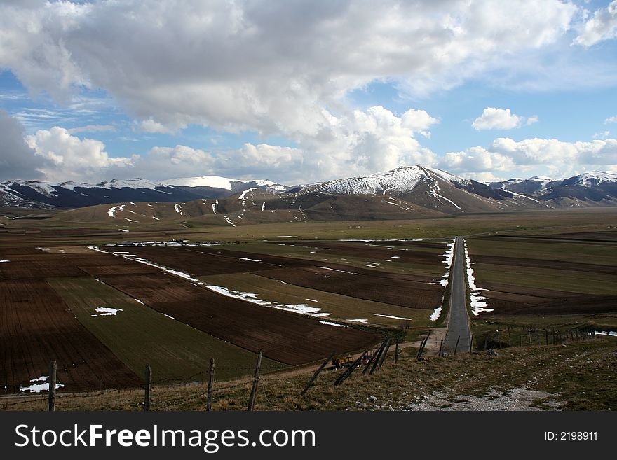 Winter landscape captured near Castelluccio di Norcia - Umbria - Italy. Winter landscape captured near Castelluccio di Norcia - Umbria - Italy