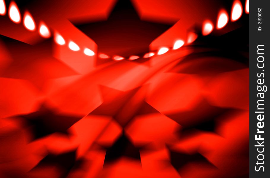 Red abstract background with star design