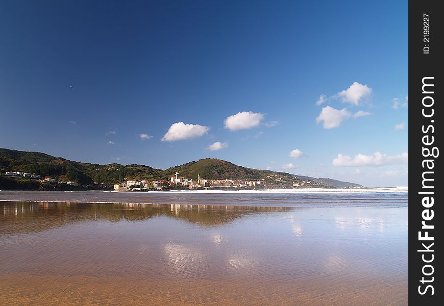 Laida beach in Vizcay, Basque Country, Spain