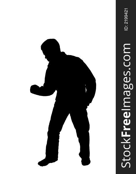 Silhouette Of A Casual Man