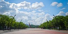 Square Of Public Park With Blue Sky And Clouds Stock Images Square Of Public Park With Blue Sky And Clouds Stock Images