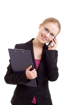 Business Woman Talking On A Cell Phone Royalty Free Stock Image Business Woman Talking On A Cell Phone Royalty Free Stock Image
