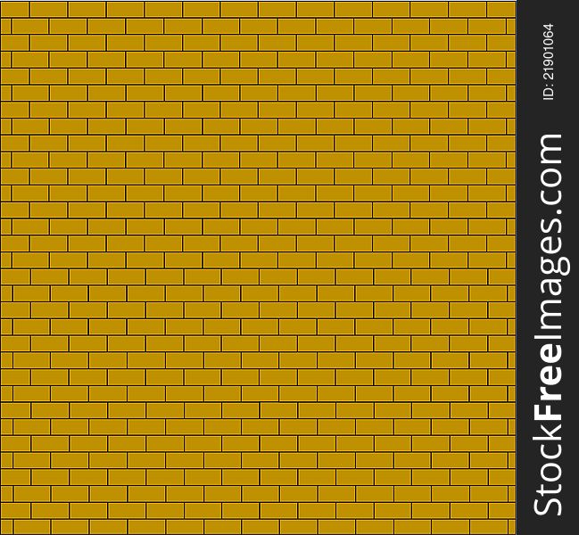 Brick wall testure yellow color isolated