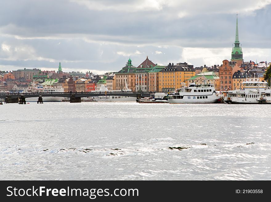 Panorama of Stockholm city, Sweden in autumn day