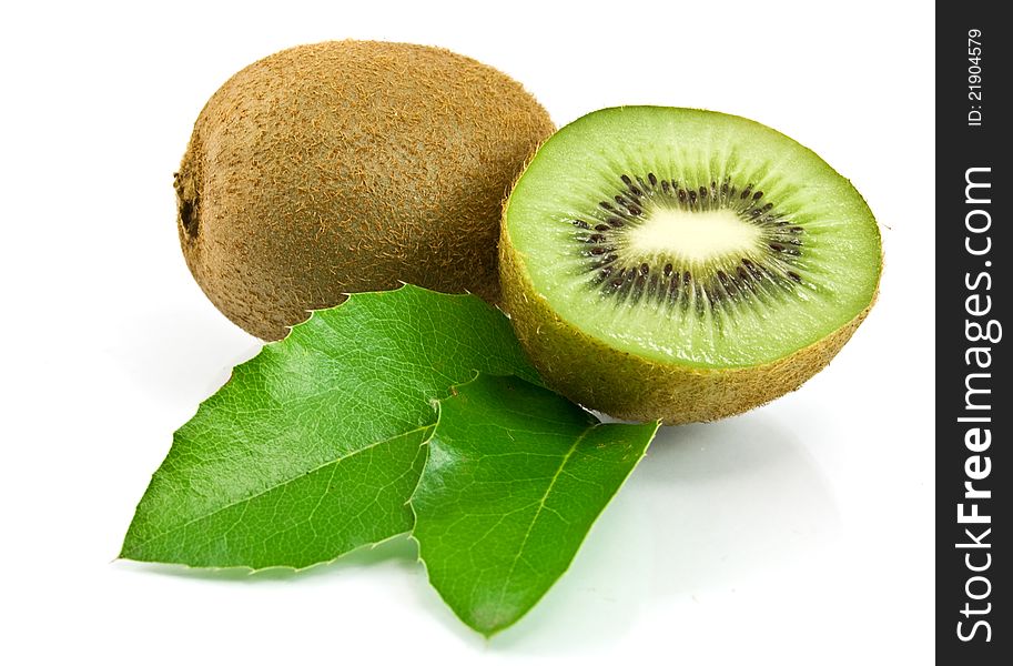 Kiwi Fruit On White Background