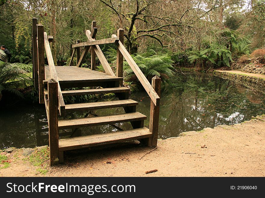 Wooden Bridges in Alfred Nicholas Gardens, Australia