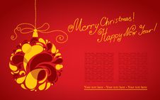 Vector Decorative Christmas Background With Ball Royalty Free Stock Images Vector Decorative Christmas Background With Ball Royalty Free Stock Images
