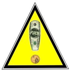 Money Alert. US Dollars As Exclamation Sign Stock Image