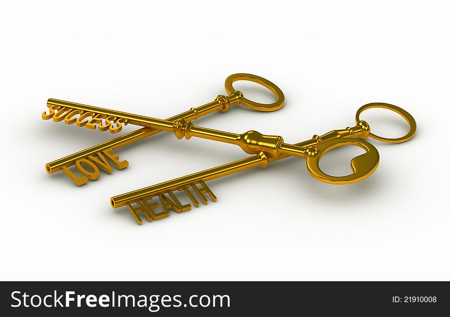 The abstract image of the three magic keys. The abstract image of the three magic keys