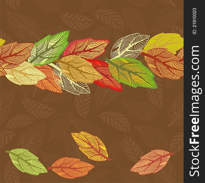 Illustration seamless autumn leaves pattern. Illustration seamless autumn leaves pattern