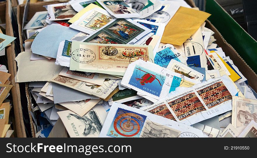 Postage stamps.