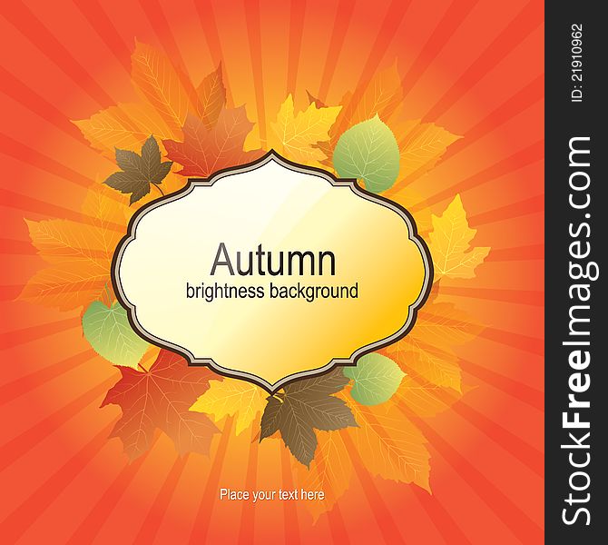 Autumn background with bright leaves. Vector available