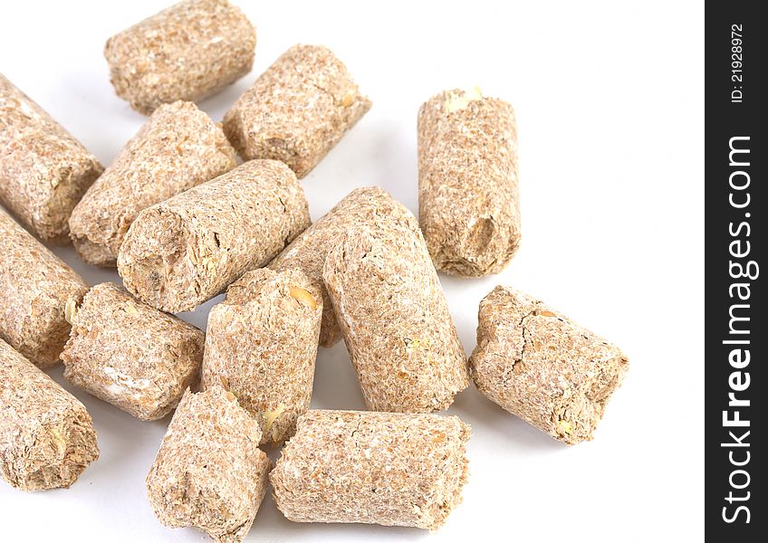 Close up image of wheatfeed pellets