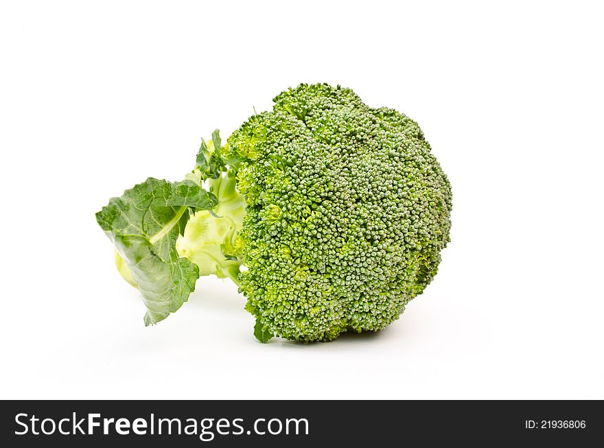 Fresh broccoli on white background