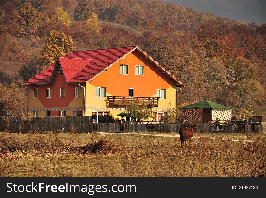 Rural accommodation in a village under the forest at high altitude. Rural accommodation in a village under the forest at high altitude