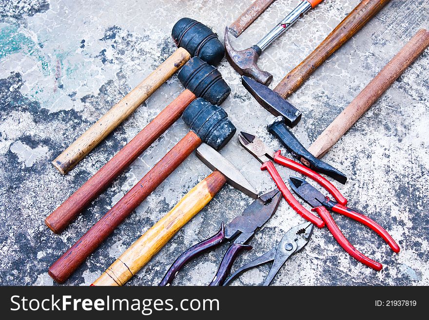 Craft tool. Placed on a cement floor. Craft tool. Placed on a cement floor.