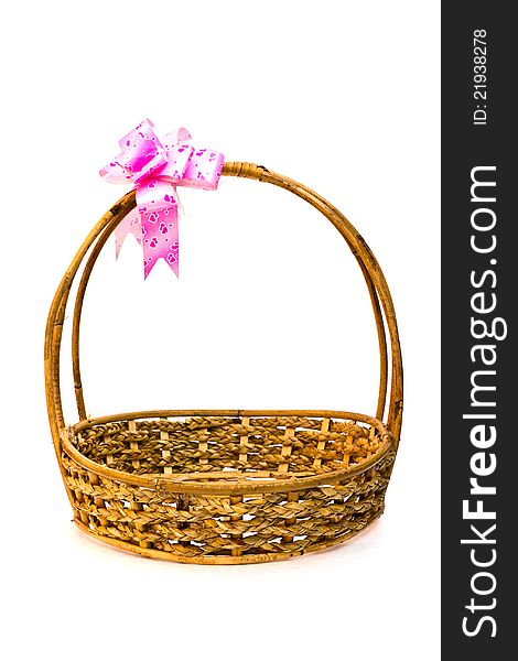 The basket for add a gift,on white background. The basket for add a gift,on white background