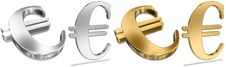 Golden And Silver Euro Signs Royalty Free Stock Images