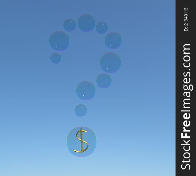 Dollar Symbol In A Soap Bubble Question Mark Conce