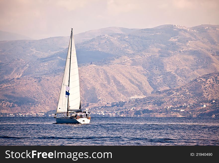 Alone Sailing Ship Yacht