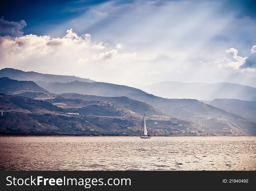 Alone Sailing Ship Yacht