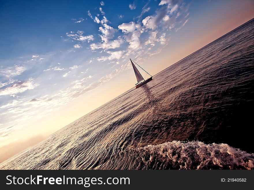 Alone Sailing Ship Yacht