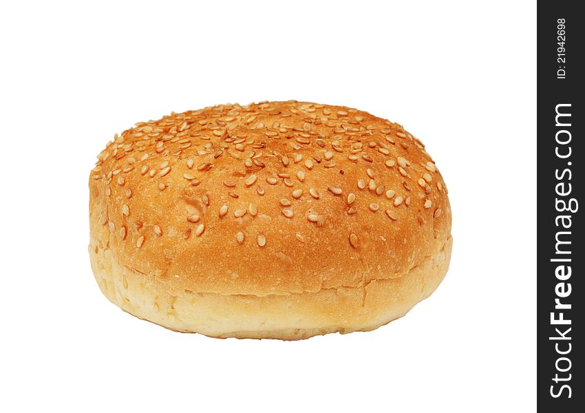 A hamburger bun isolated on white background