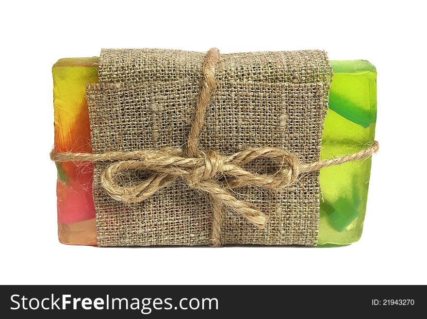 Handmade soap isolated on a white background