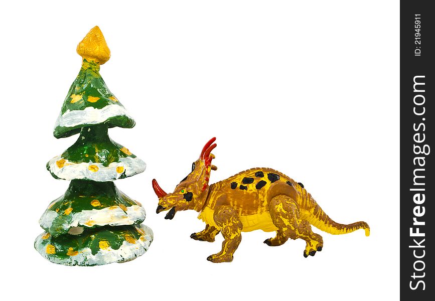 Symbols of New Years (fir and dragon) were photographed using studio's white background. Symbols of New Years (fir and dragon) were photographed using studio's white background