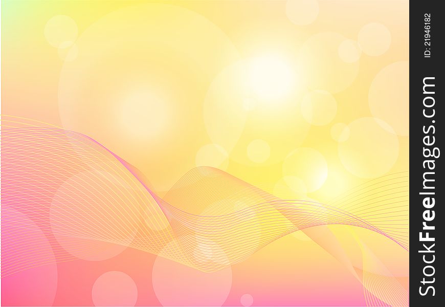 Vector colorful abstract background with bokeh and lines. Vector colorful abstract background with bokeh and lines