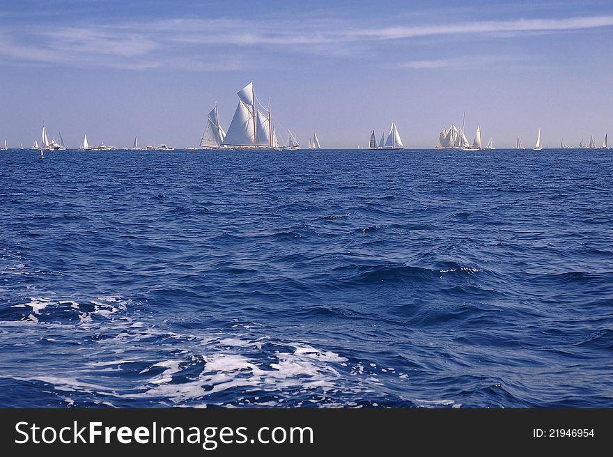 Old time sails regatta in st. tropez, france