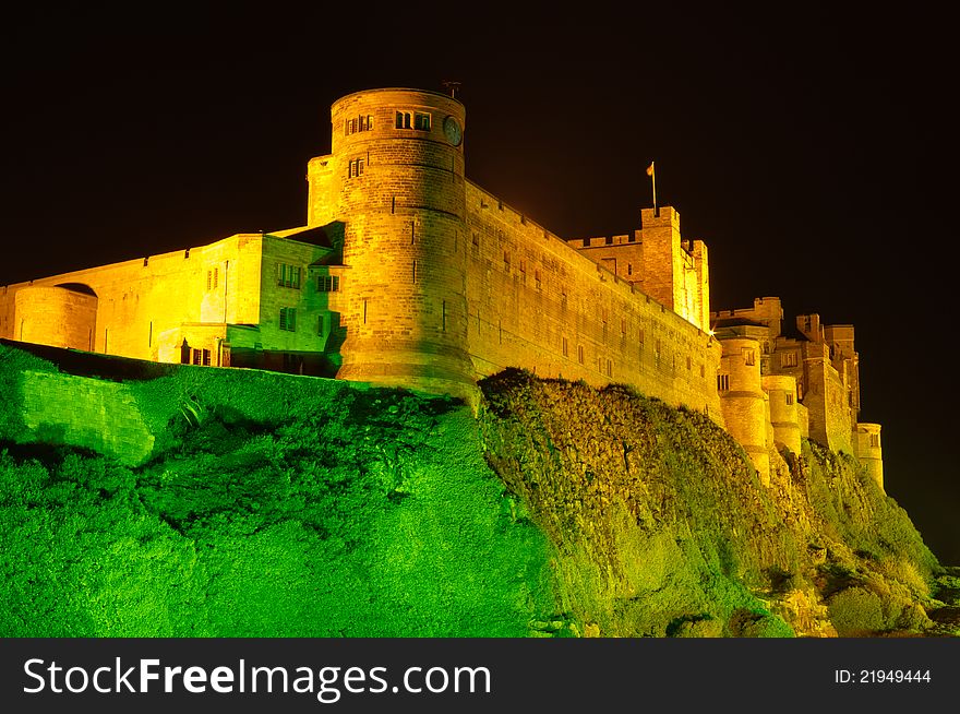 Bamburgh Castle At Night Close Up