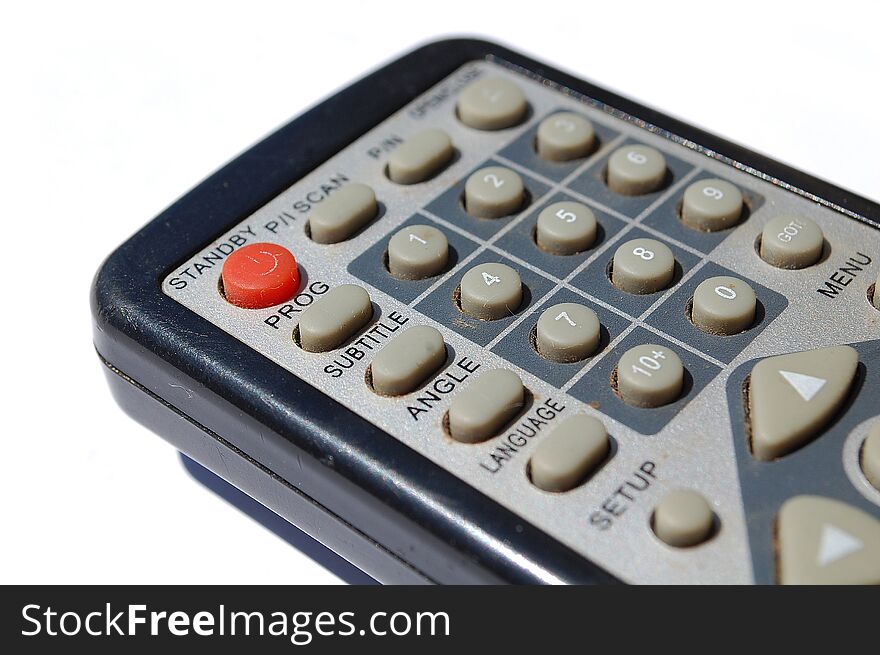 Photography of old TV remote control isolated