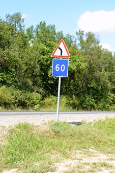 Traffic Sign On A Road Royalty Free Stock Photography