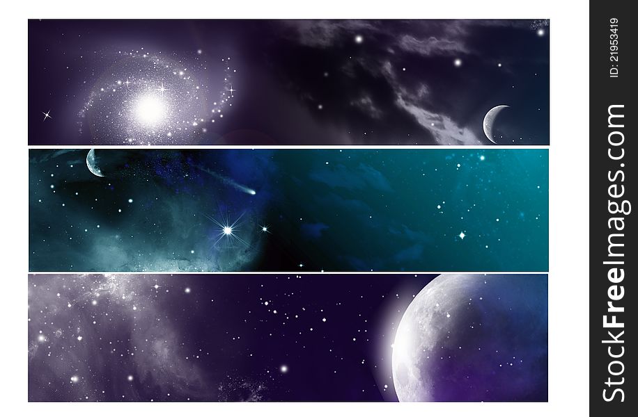 Banner with a different universe. Banner with a different universe