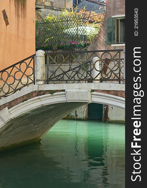 Romantic little bridge in Venice