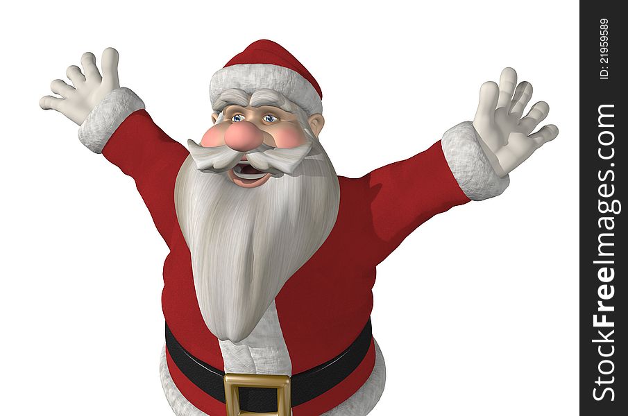 Santa is making an exciting announcement! 3d render. Santa is making an exciting announcement! 3d render.